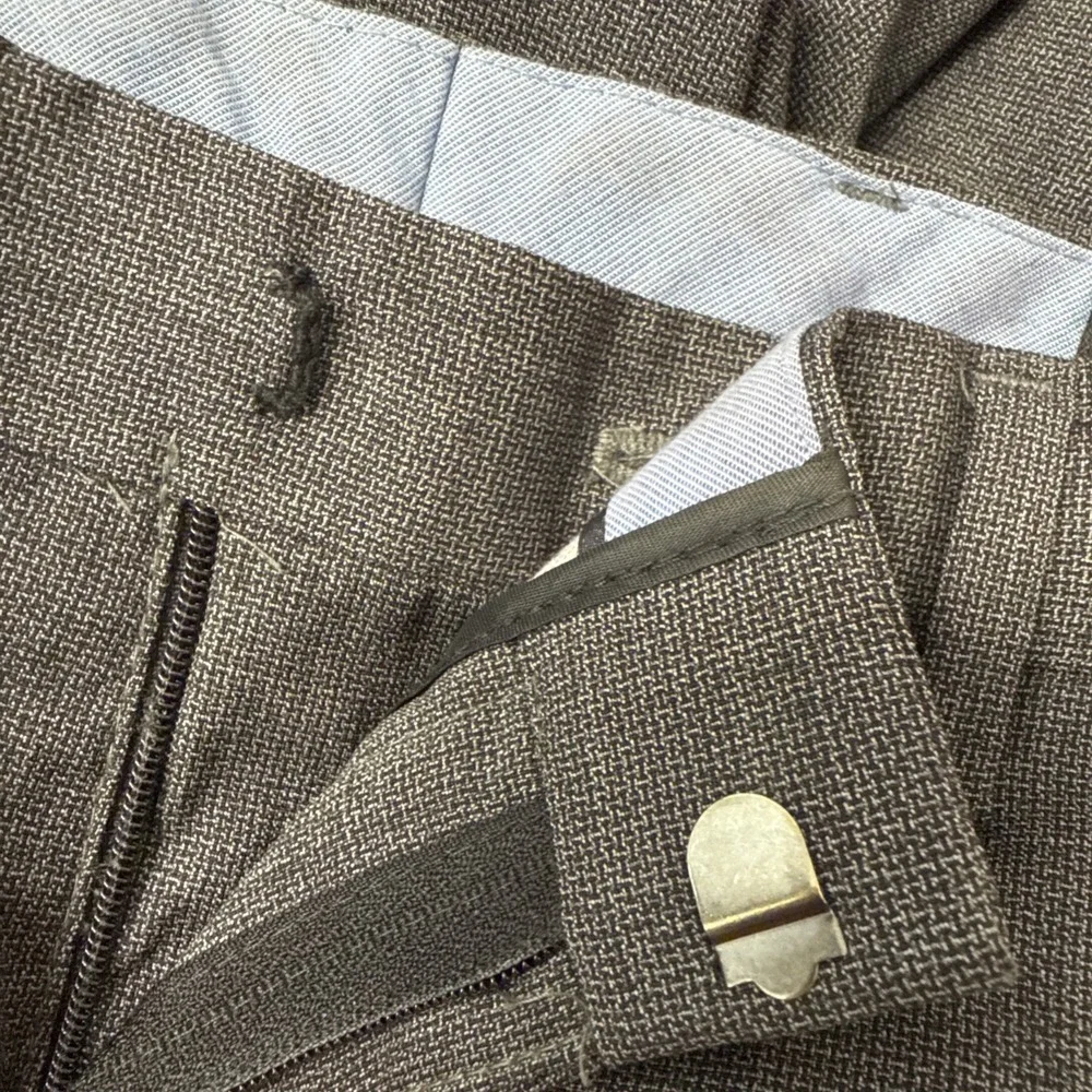 Banana Republic Dress Pants‎ Mens 33x32 Grey 100% Wool Tailored Slim Fit Classic